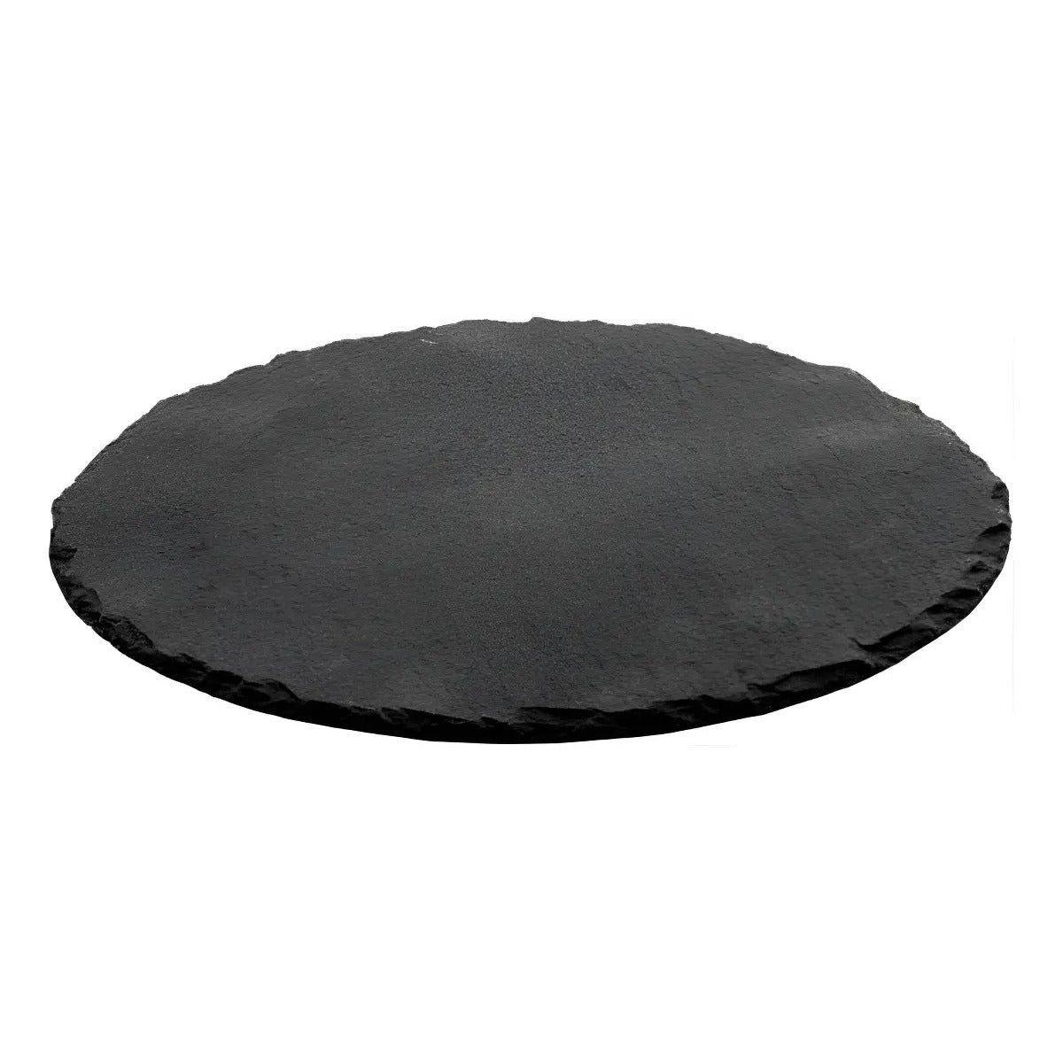 Bandeja Redonda Para Servir De Piedra Pizarra Imahe Negra Negro-0