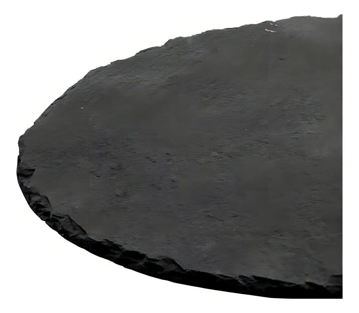 Bandeja Redonda Para Servir De Piedra Pizarra Imahe Negra Negro-2