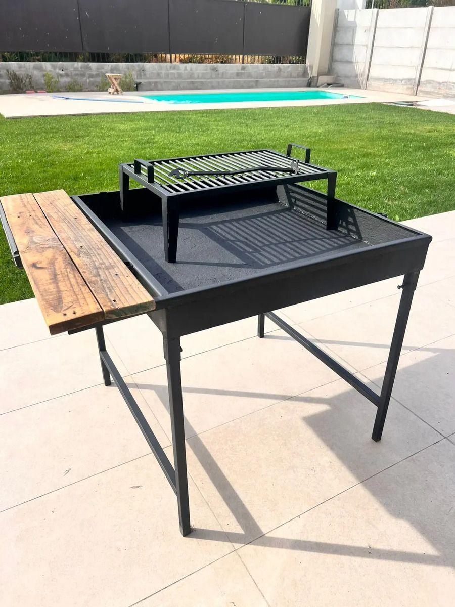 Parrilla A Carbón O Leña Para Quincho 60x40x20 Argentina Negro-1