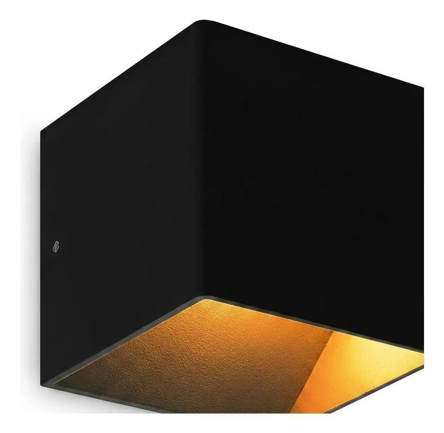Foco Luz Cálido Aplique Para Pared Led Interior Ip20 3000k Negro-3