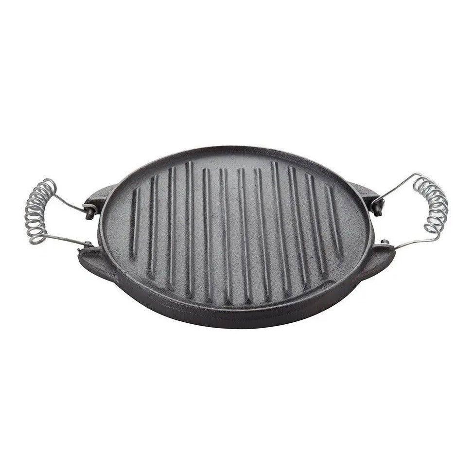 Plancha Churrasquera Reversible Fierro Fundido 25cm Cocina Negro-0