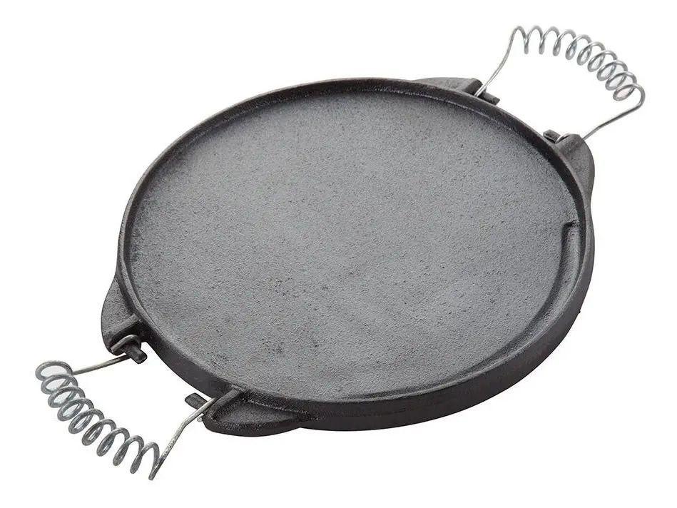 Plancha Churrasquera Reversible Fierro Fundido 25cm Cocina Negro-1