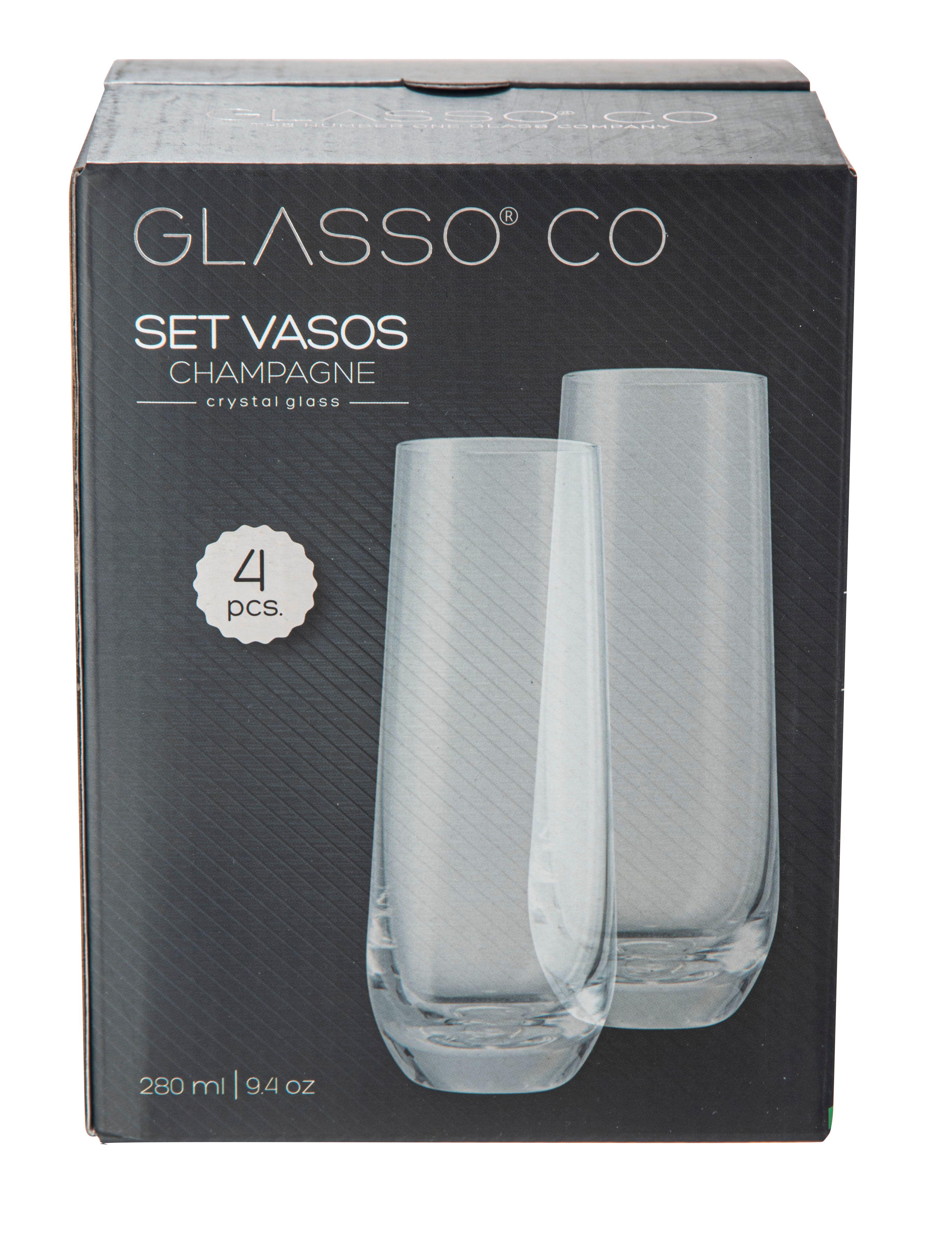 Set 4 Vasos Champagne Espumante Vidrio 280ml Glasso-7