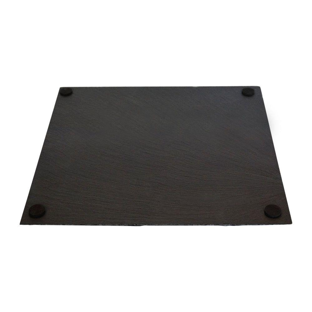 Plato Cuadrado Piedra Pizarra 25x25 Cm Wayu Color Negro Liso-2