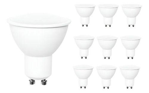 Ampolleta Gu10 Led 5w Luz Fria 100° Pack 10 Unidades Sec Color De La Luz Blanco Frío-0
