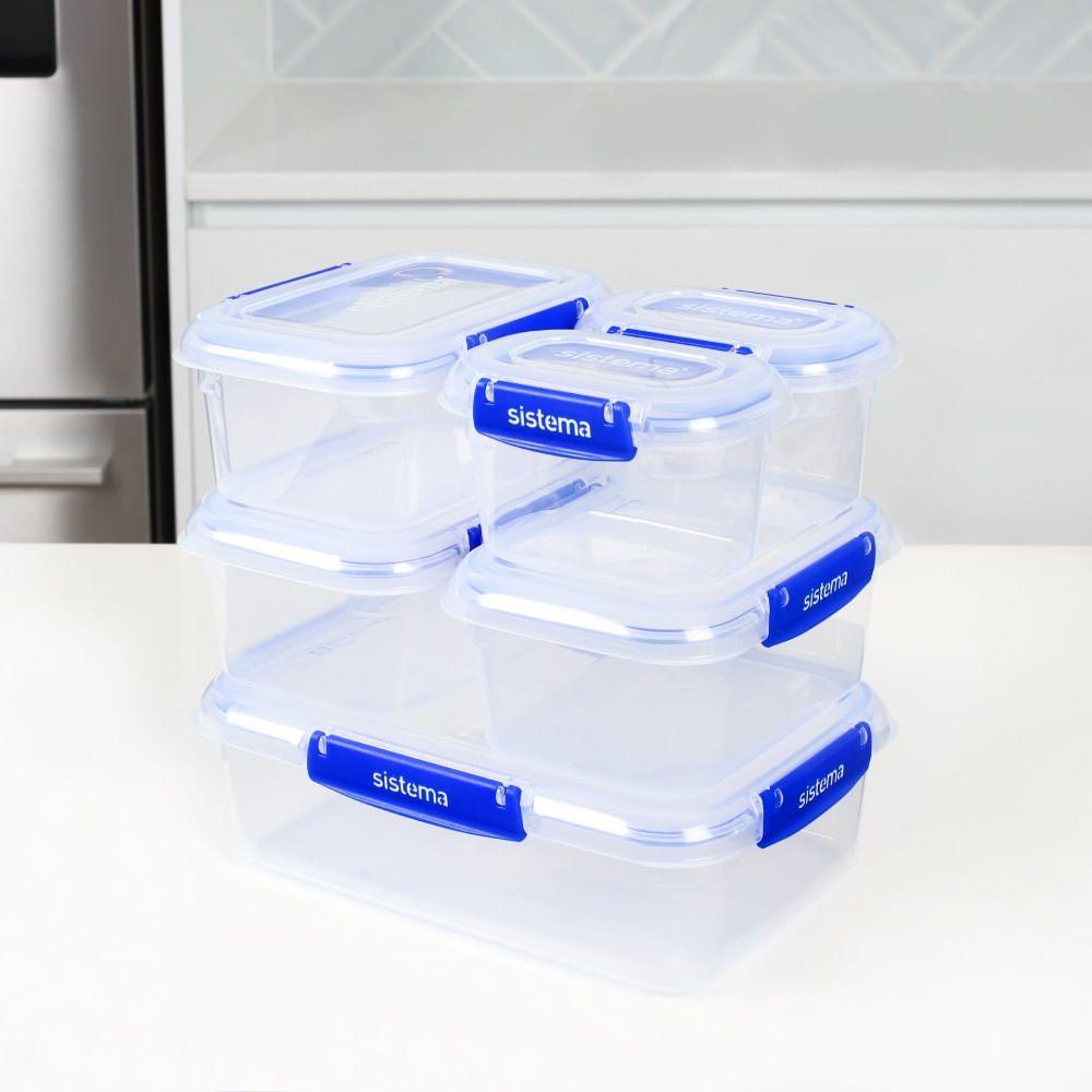 Pack 6 Contenedores Herméticos Sistema Starter Comida Snack Azul-2
