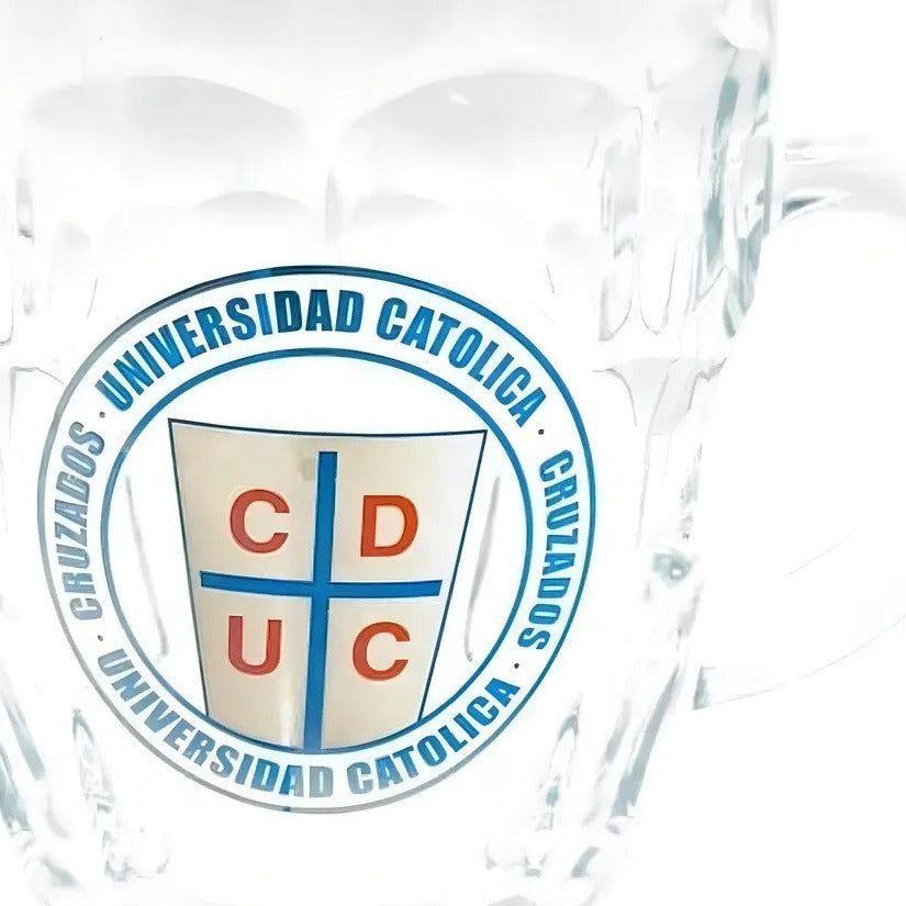 Vaso Cervecero Vidrio 580ml U Católica Fanatikos Cerveza Bar Blanco-1