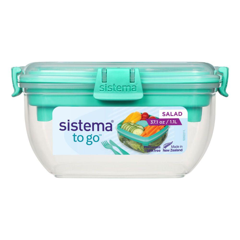 Contenedor De Ensaladas To Go 1,1 Lts Alimentos Porta Snacks Azul-3