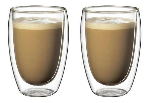 Set 2 Vasos Vidrio Doble Pared Transparente 473 Ml Para Café Glasso-4