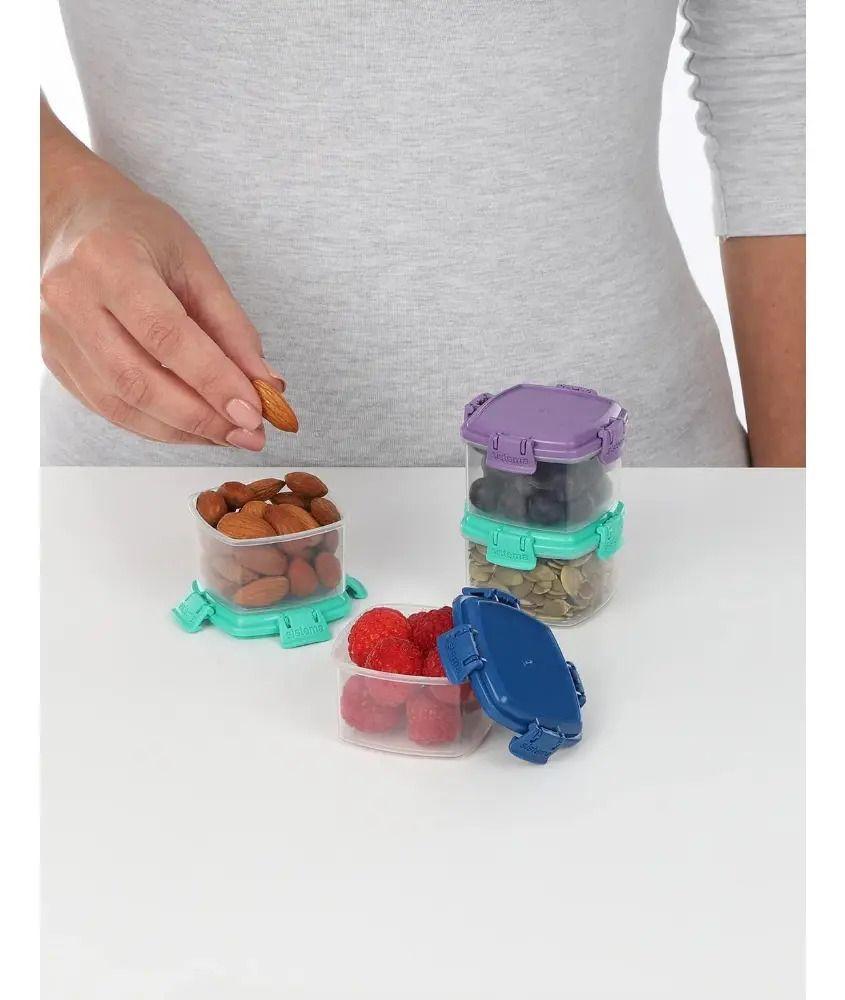 4 Contenedores Herméticos Mini Snack 62ml Frutos Secos Color Surtidos-3