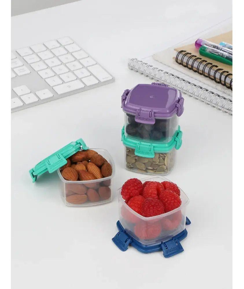 4 Contenedores Herméticos Mini Snack 62ml Frutos Secos Color Surtidos-4