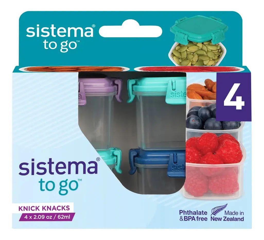 4 Contenedores Herméticos Mini Snack 62ml Frutos Secos Color Surtidos-5