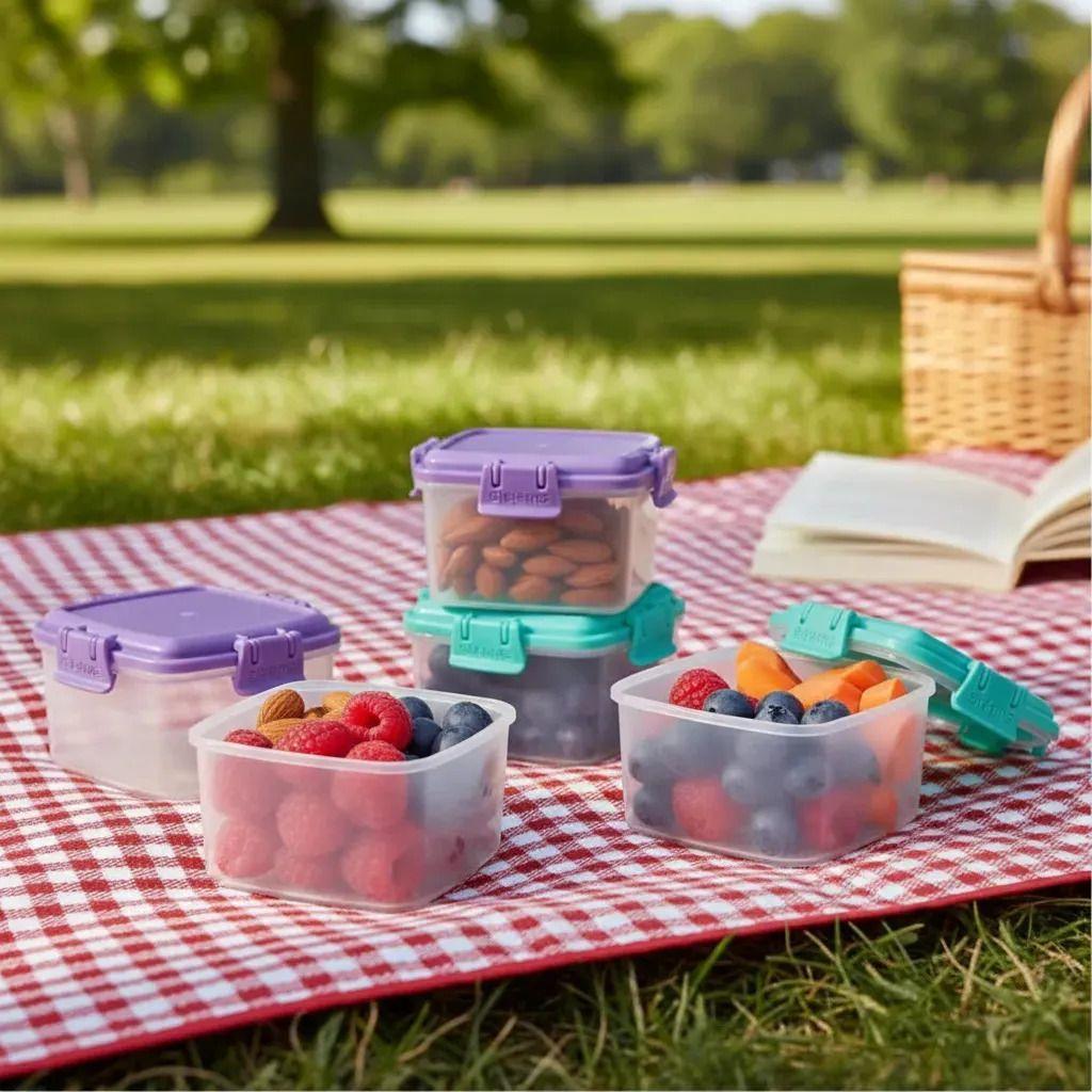 4 Contenedores Herméticos Mini Snack 62ml Frutos Secos Color Surtidos-7