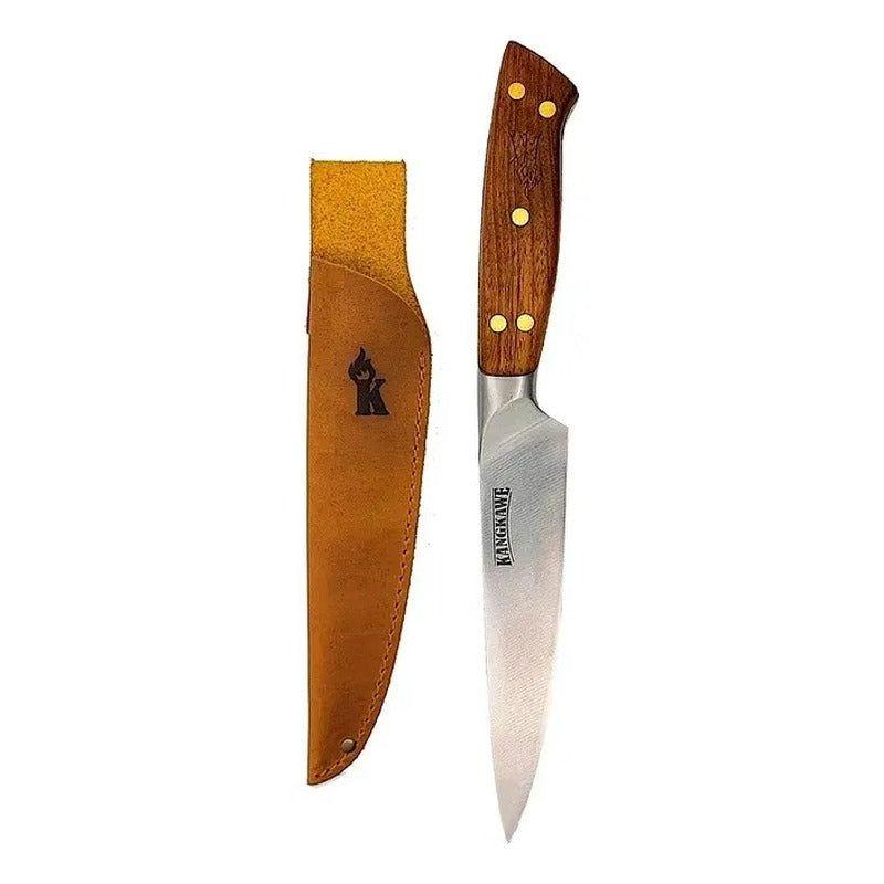 Cuchillo 5 Pulgadas Con Funda De Cuero Café Color Marrón-0