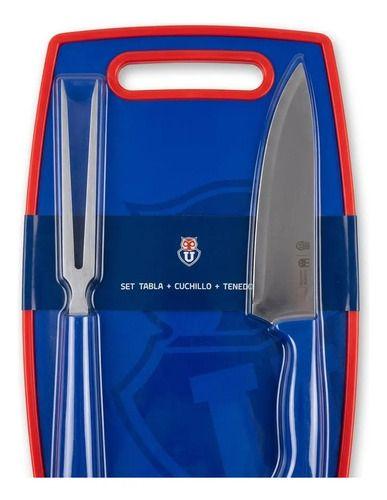 Set Parrillero Tabla + Cuchillo Y Pincho U De Chile Asado Azul-1