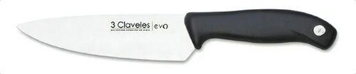 Cuchillo De Cocina Chef Cocinero 15cm Acero 3 Claveles Evo Color Negro-0