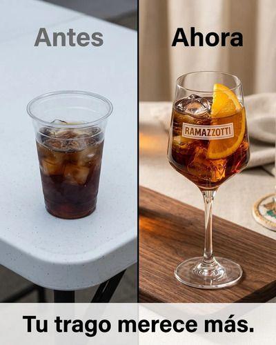 Copa Ramazzotti Pack 4 Unidades 400ml Grabadas Coctels Trago Blanco-2