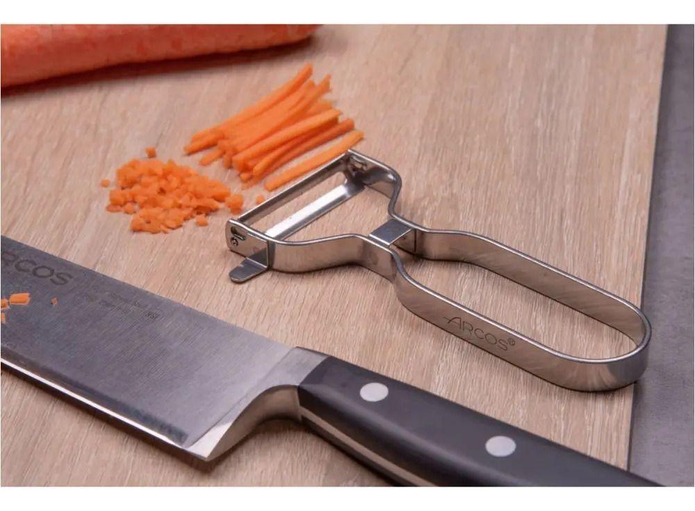 Pelador Verduras Arcos Acero Inoxidable Cocina Profesional Plateado-2