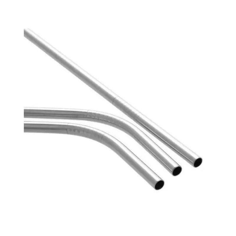 Bombillas Reutilizable Keep Silver Aluminio Tragos Color Gris-2