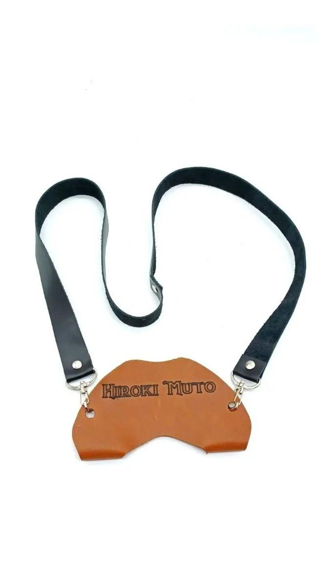 Porta Copa De Vino Parrillero Cuero Burdeos (rojo Oscuro) Dorado Negro-4