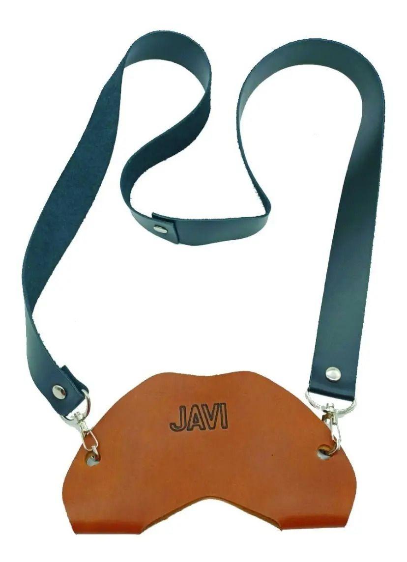 Porta Copa De Vino Parrillero Cuero Burdeos (rojo Oscuro) Dorado Negro-6