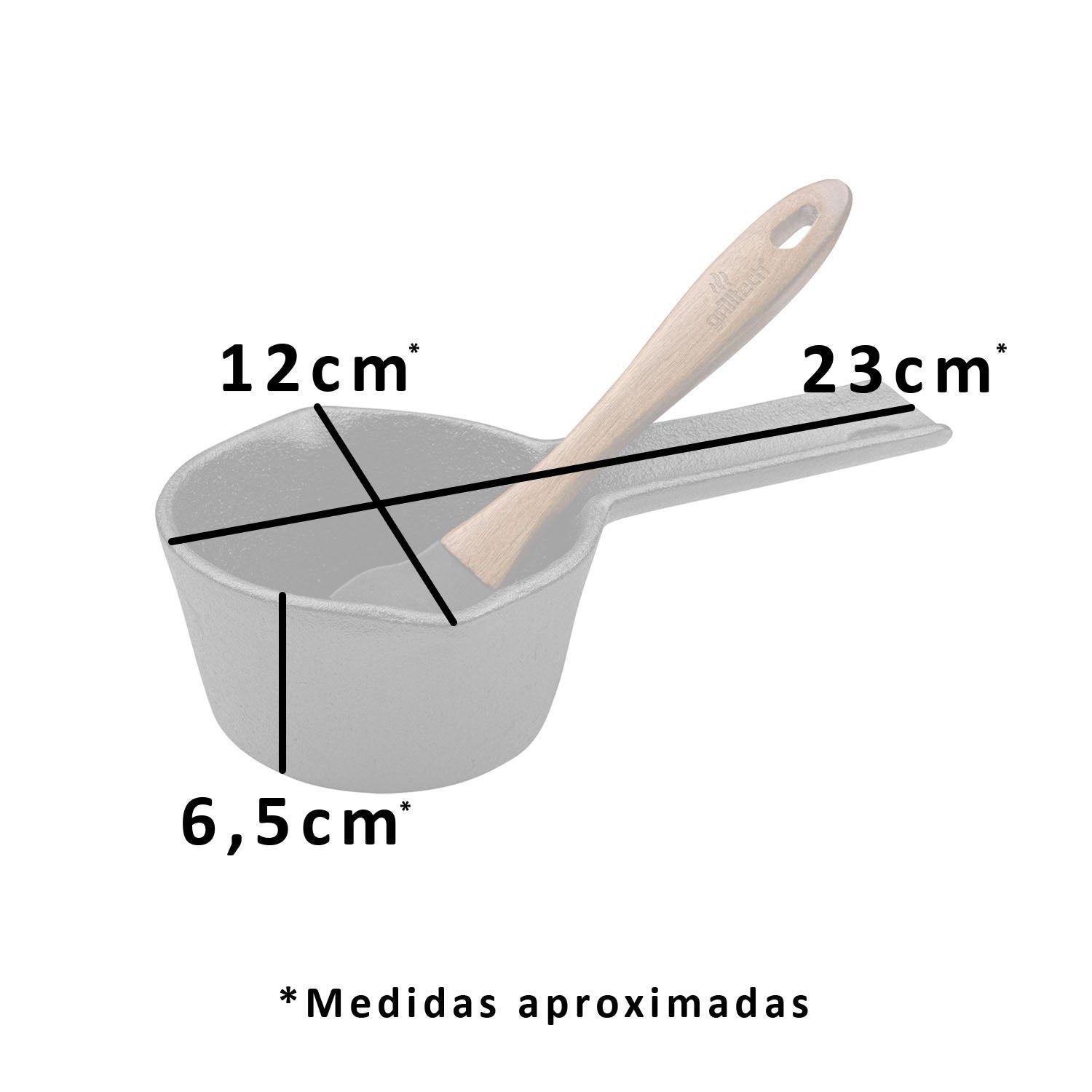 Salsero Hierro Fundido + Brocha Silicona Carnes Adobar Asado Negro-2