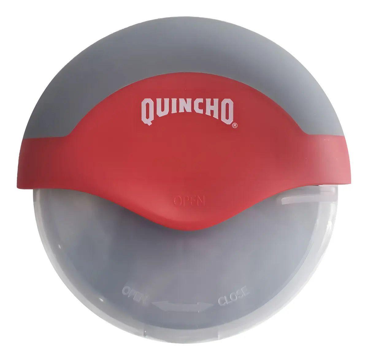 Cortador De Pizza Rueda Quincho Rojo-gris Acero Inoxidable 12cm-1