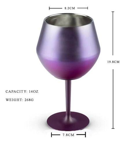 Copa Doble Pared 400ml Taca Brazil Viral Desmontable Coctel Violeta-1