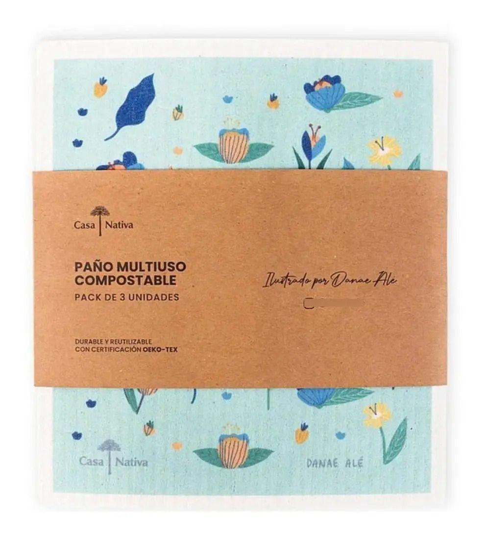 Pack Paños Absorbentes Casa Nativa Diseño Danae Alé Blanco Danae Alé-4