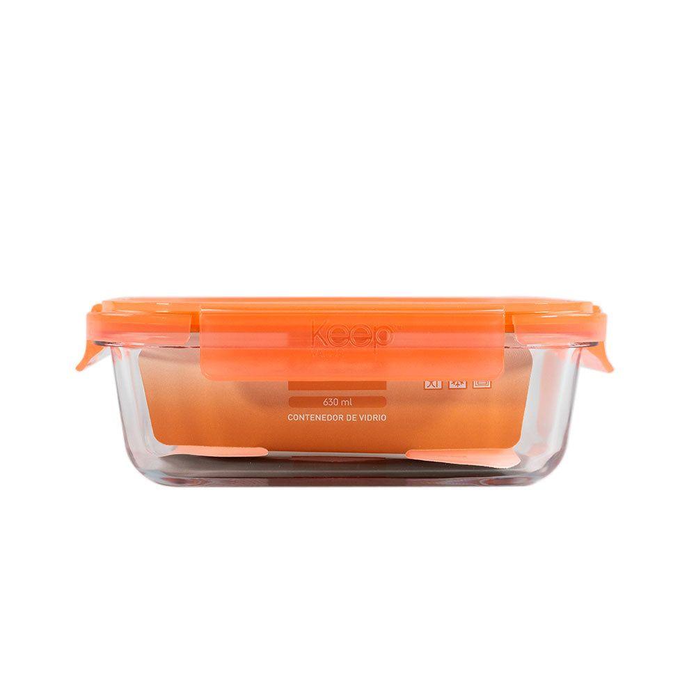 Contenedor Hermético Rectangular 630ml Value Keep Comida Color Rosa-5