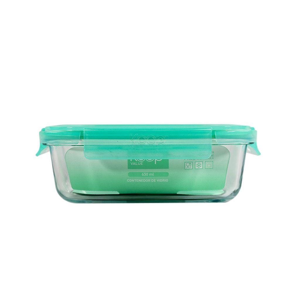 Contenedor Hermético Rectangular 630ml Value Keep Comida Color Rosa-7
