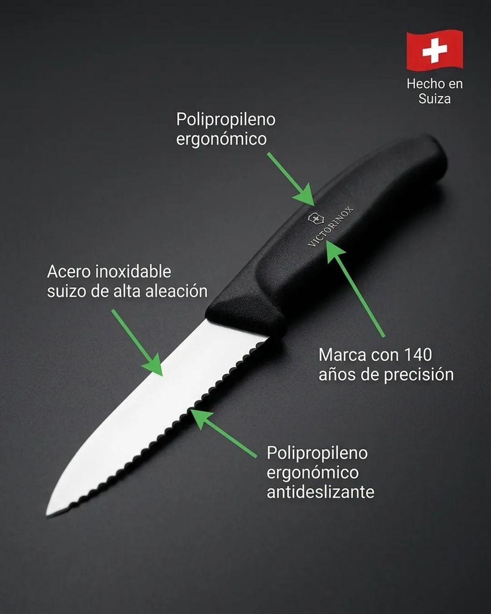 Cuchillos Verdura Swiss Classic Dentado Negro Victorinox Negro-7