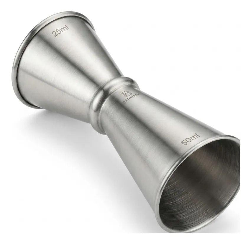 Jigger Medidor Licor Acero 25 - 50ml Coctail Trago Bar Gris-3