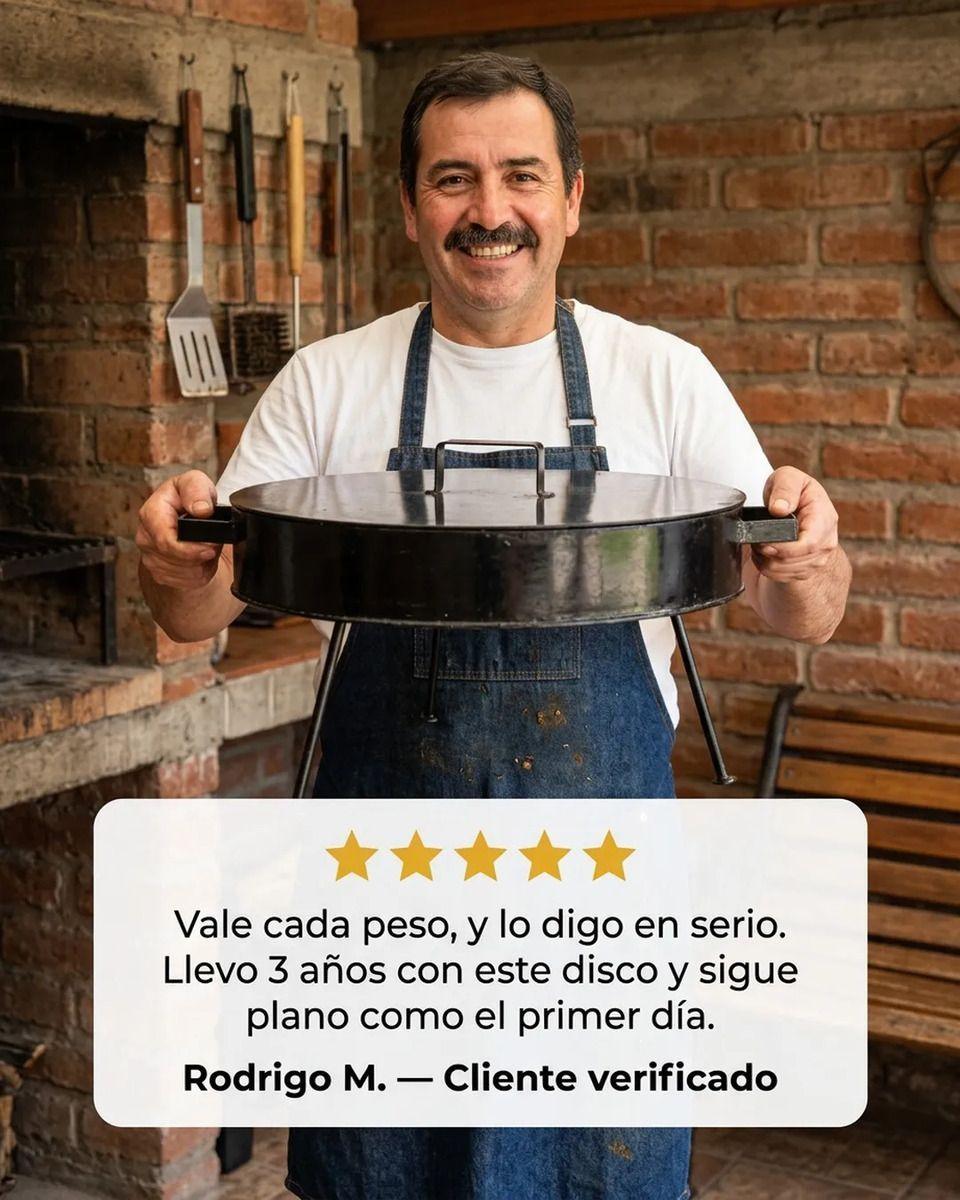 Disco De Asado Cocimiento Paella 47cm Con Tapa 3mm Grosor-2