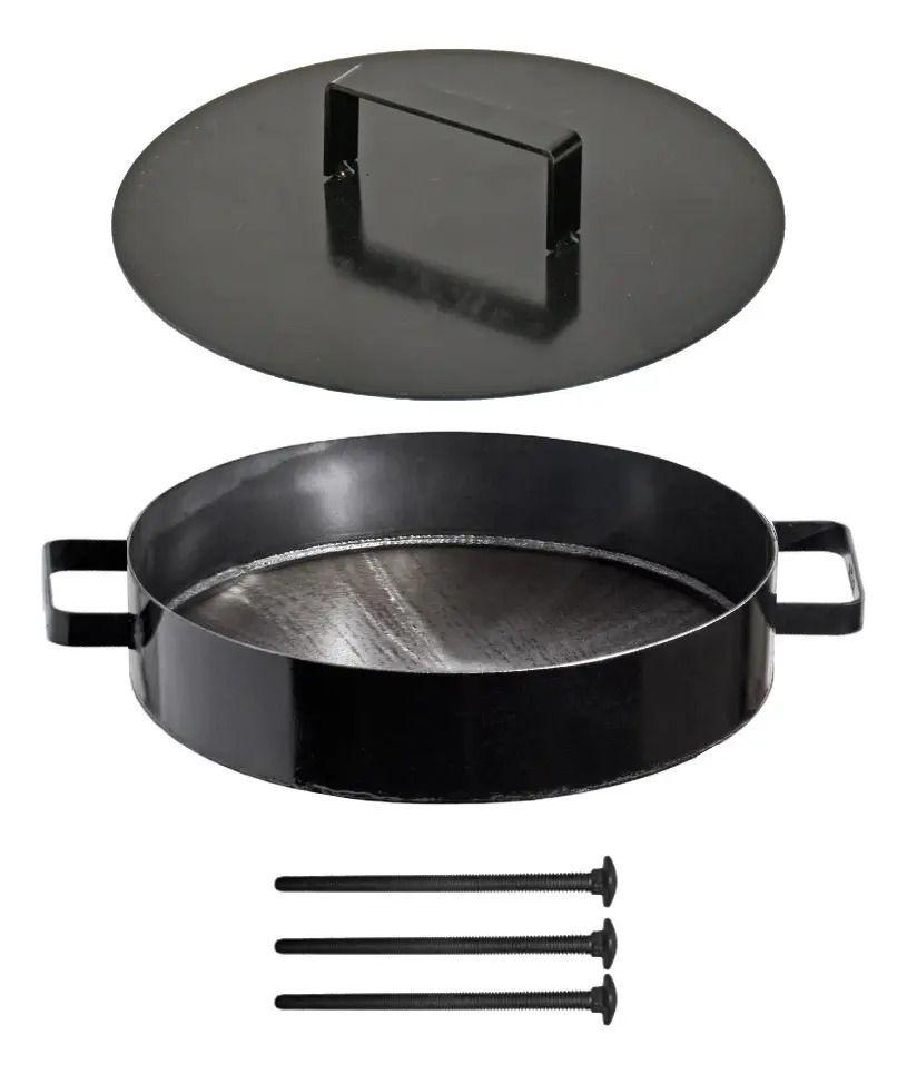 Disco De Asado Cocimiento Paella 47cm Con Tapa 3mm Grosor-3
