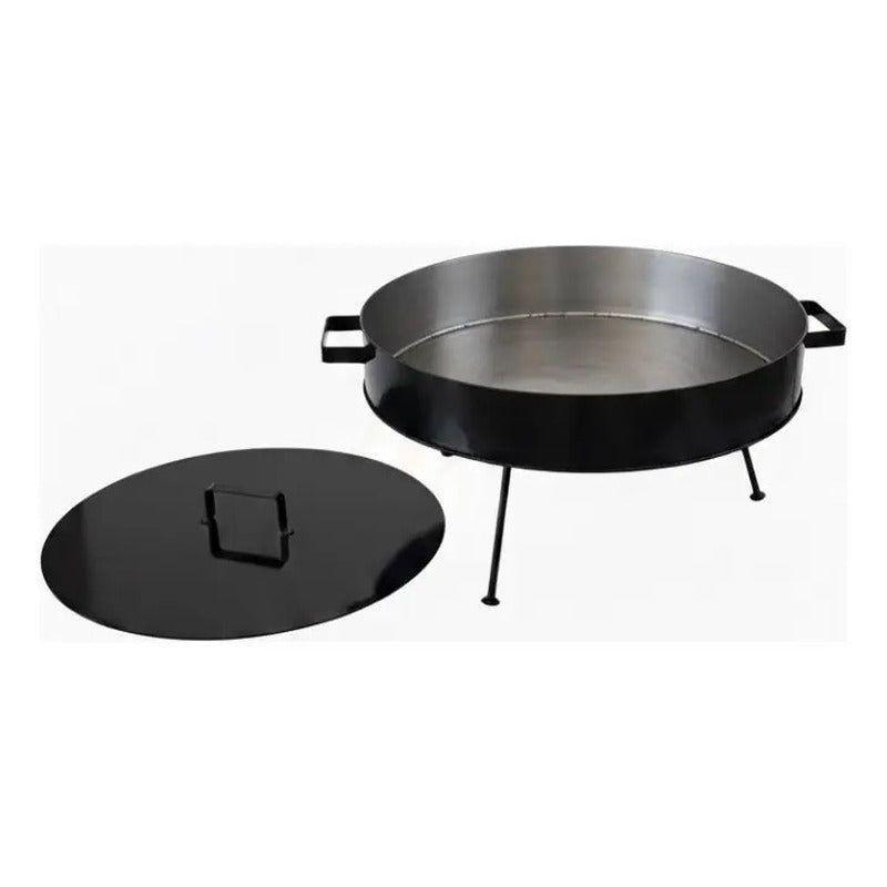 Disco De Asado Cocimiento Paella 47cm Con Tapa 3mm Grosor-4