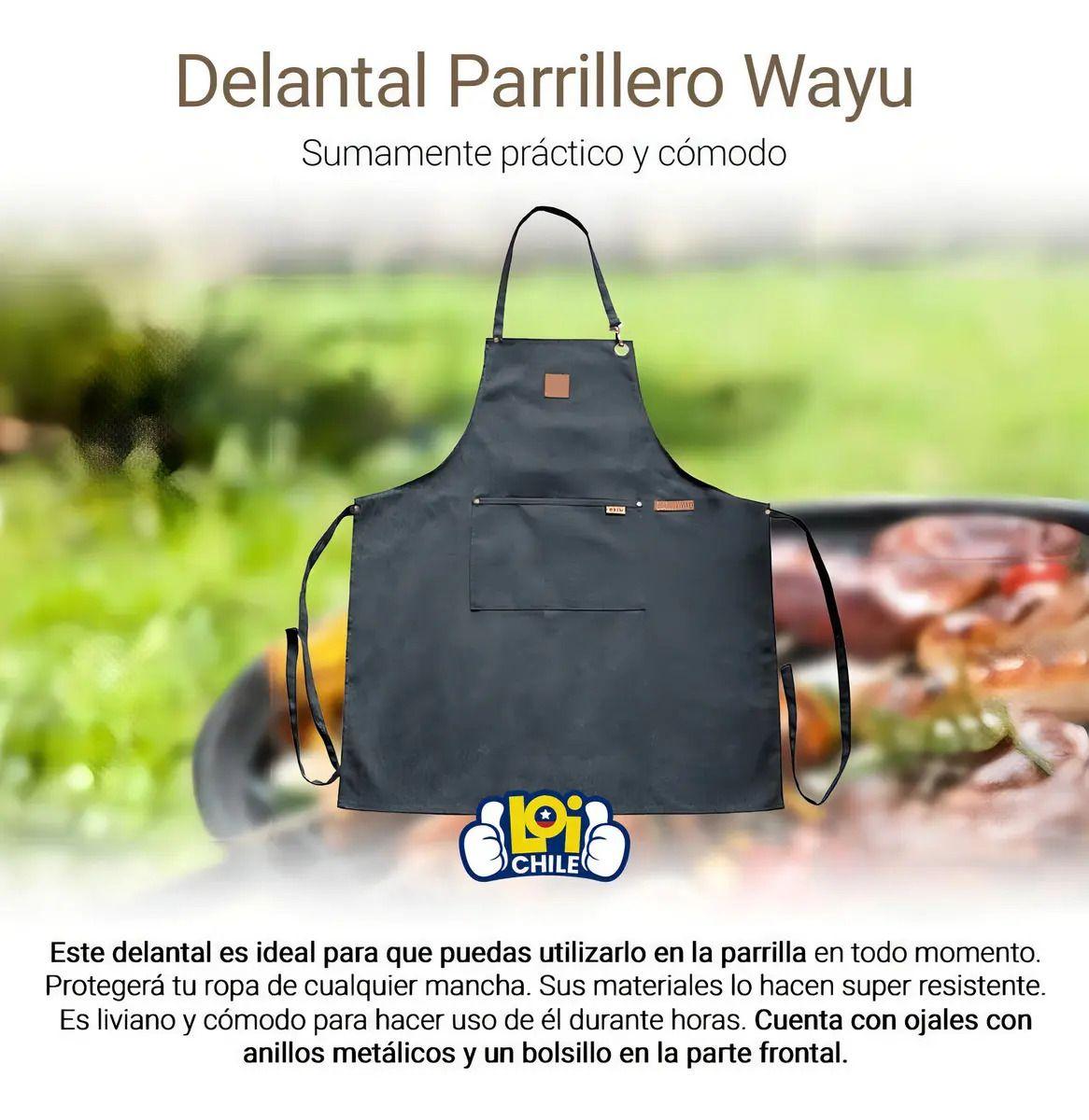 Delantal Para Parrilla Wayu Negro-2