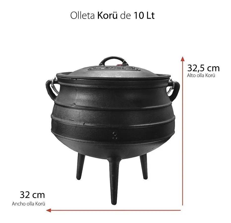 Olla De Fierro Fundido 8 Litros Olleta #3 Casa Y Quincho Negro-2