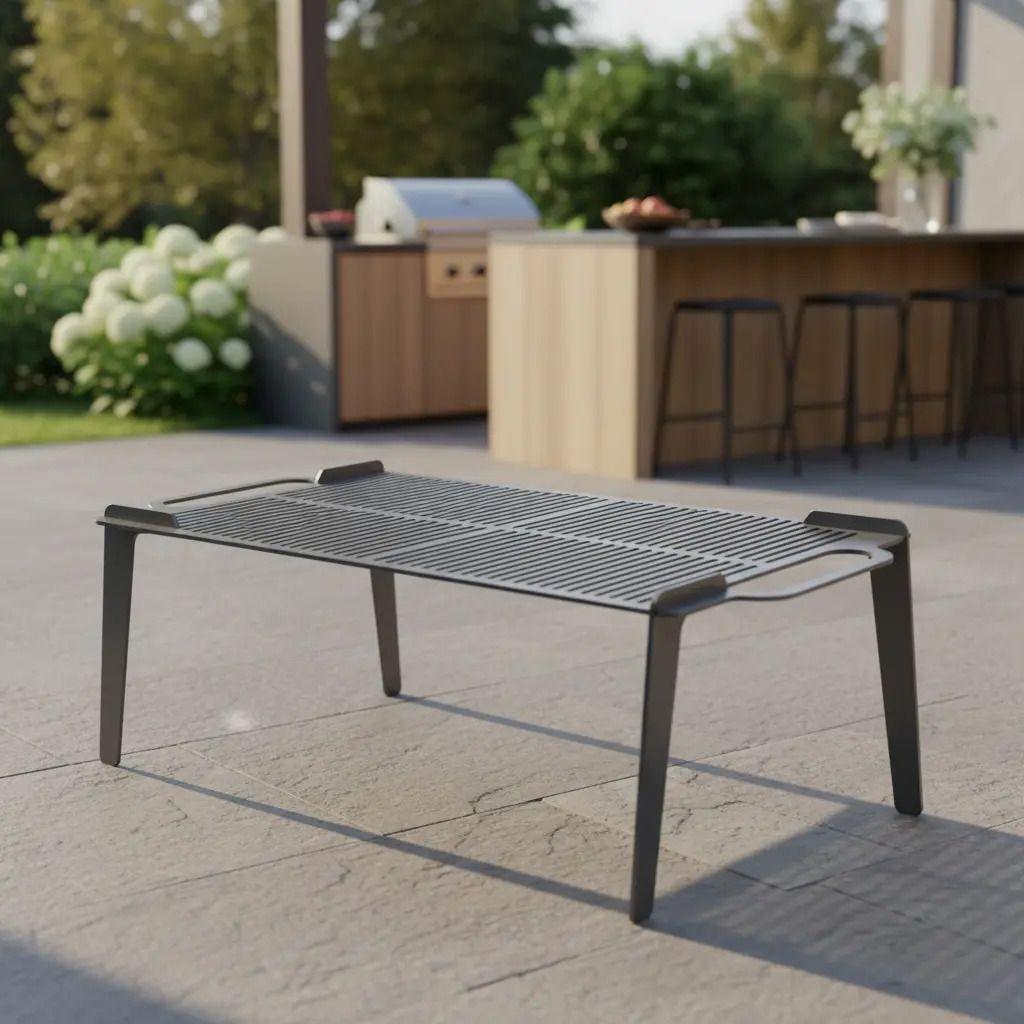 Parrilla Móvil Parasados Plegable Para Carbón Y Leña 55x35cm Negro-7