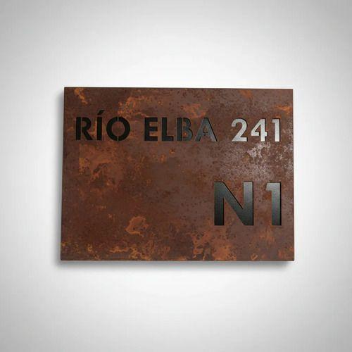 Numero De Casa Metálico Cuadrado Colores/oxido 30x30 1mm Oxido-2