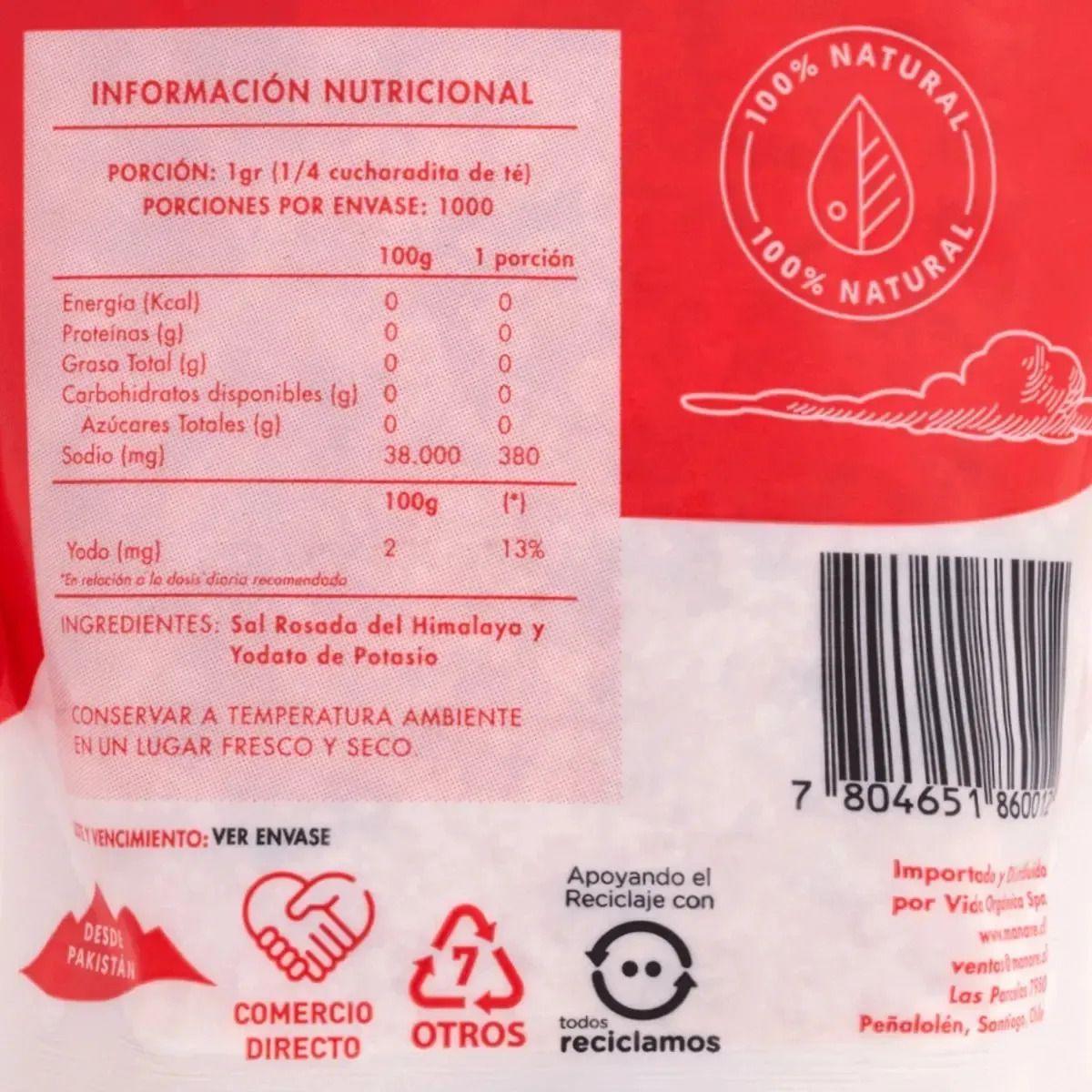 Sal Rosada Del Himalaya Gruesa 1 Kg / 100% Pura - Manare-2