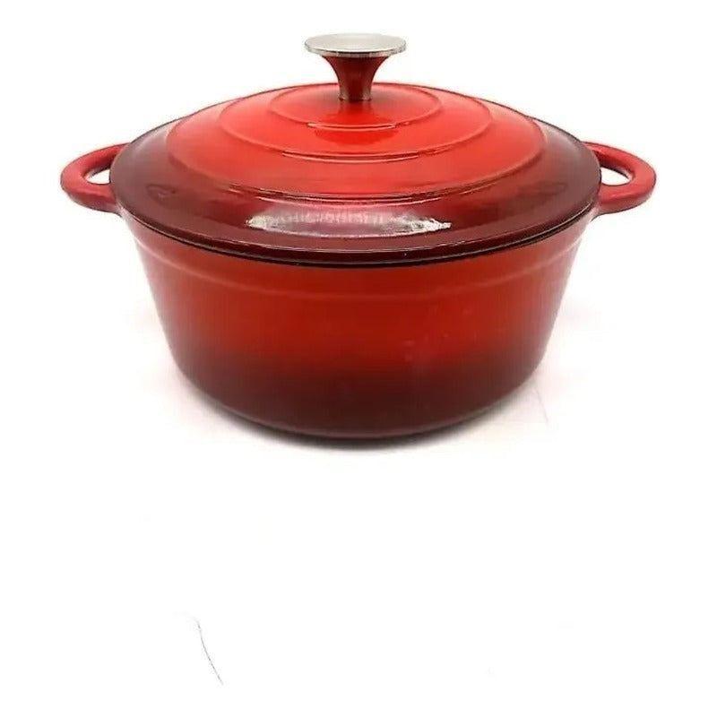Olla Fierro Fundido Esmaltado 20cm + Dutch Oven Rojo-0