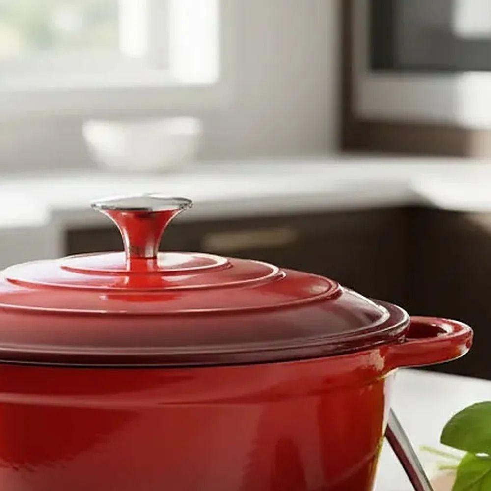 Olla Fierro Fundido Esmaltado 20cm + Dutch Oven Rojo-5