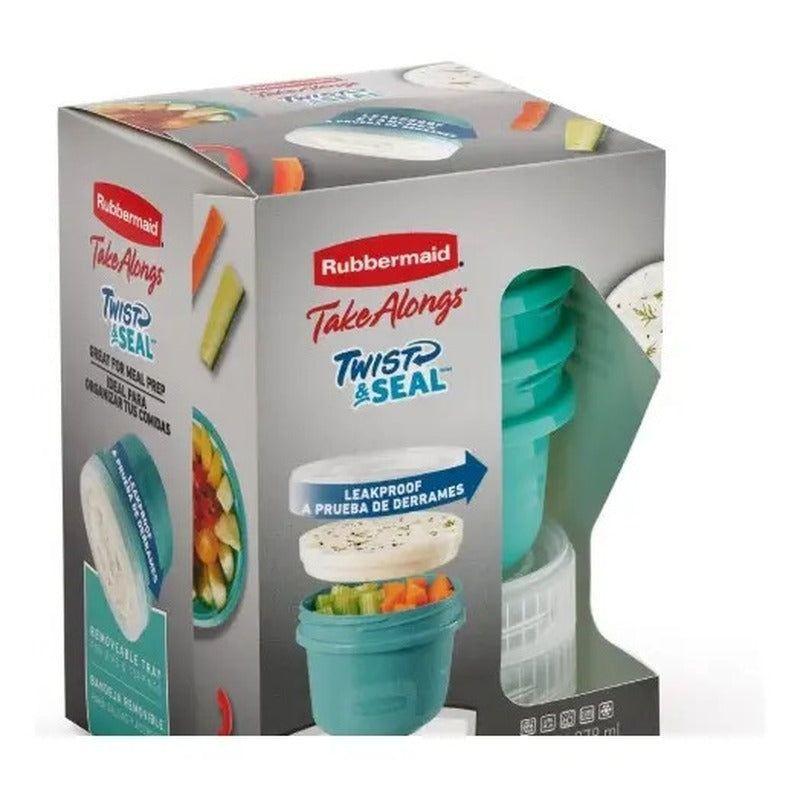 3 Contenedores De Alimentos Takealongs® Twist & Seal Color Celeste-0