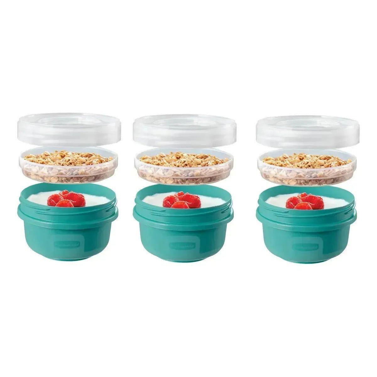 3 Contenedores De Alimentos Takealongs® Twist & Seal Color Celeste-1