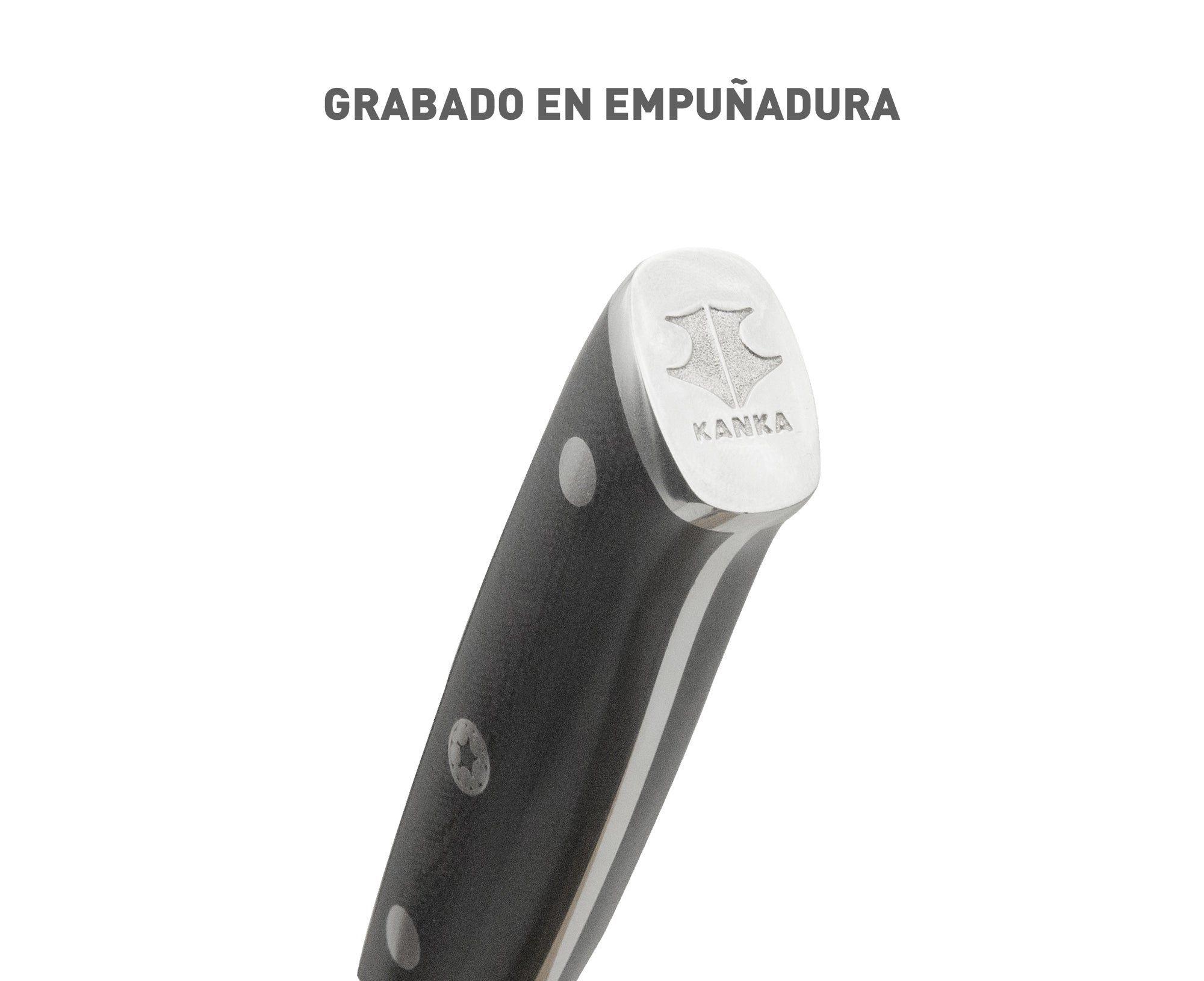Cuchillo Acero Alemán Kanka Santoku Premium Negro-5