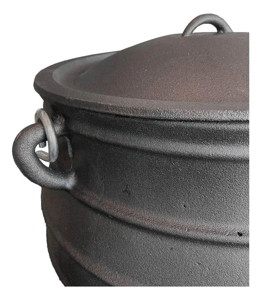 Olla De Fierro Fundido #5 - 15 Litros Casa Y Quincho Olleta Negro-4