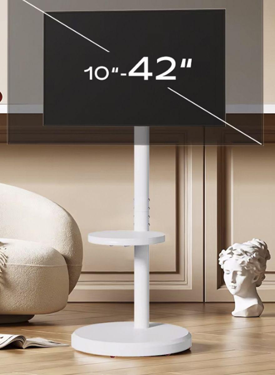 Soporte TV con ruedas vertical y horizontal blanco 42 pulgadas-5