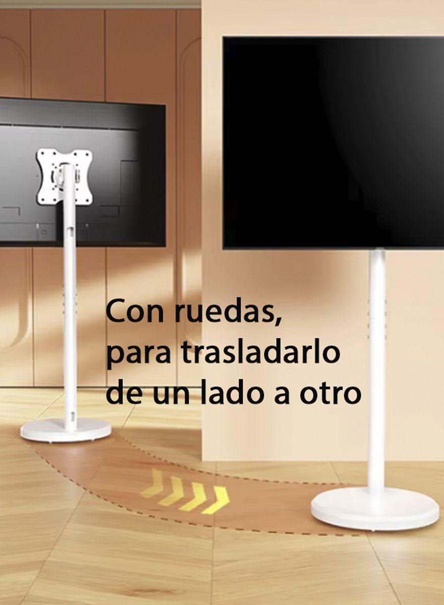 Soporte TV con ruedas vertical y horizontal blanco 42 pulgadas-6