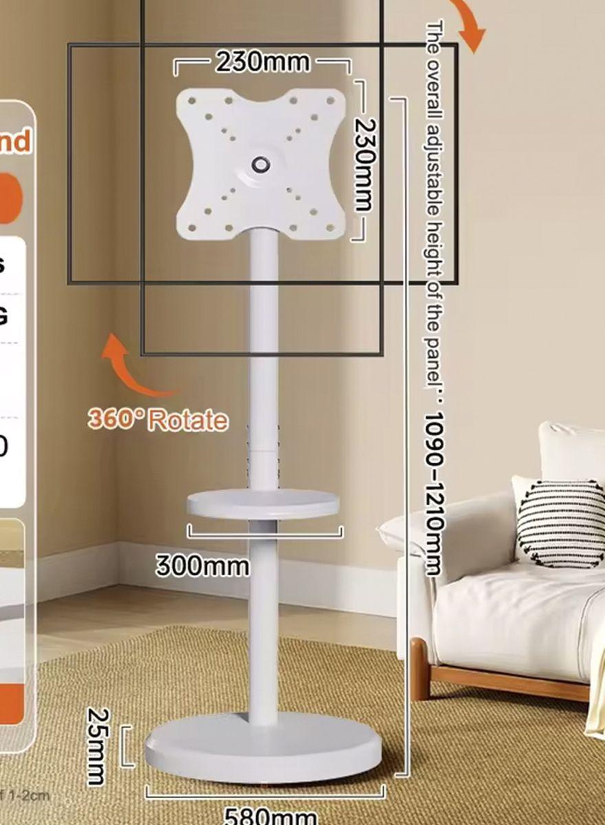 Soporte TV con ruedas vertical y horizontal blanco 42 pulgadas-8